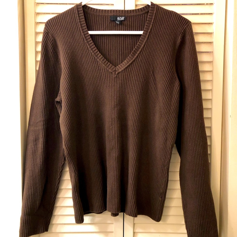 Rich brown woman’s sweater.
